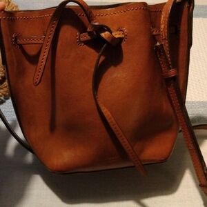 Ralph Lauren Brown Leather Bucket Bag crossbody